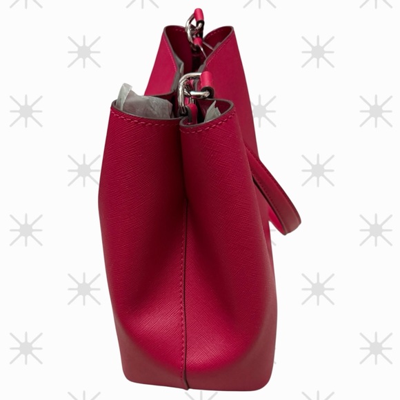 🦄 Michael Kors Pratt Medium Shoulder Bag in Dark Raspberry! - Picture 4 of 10